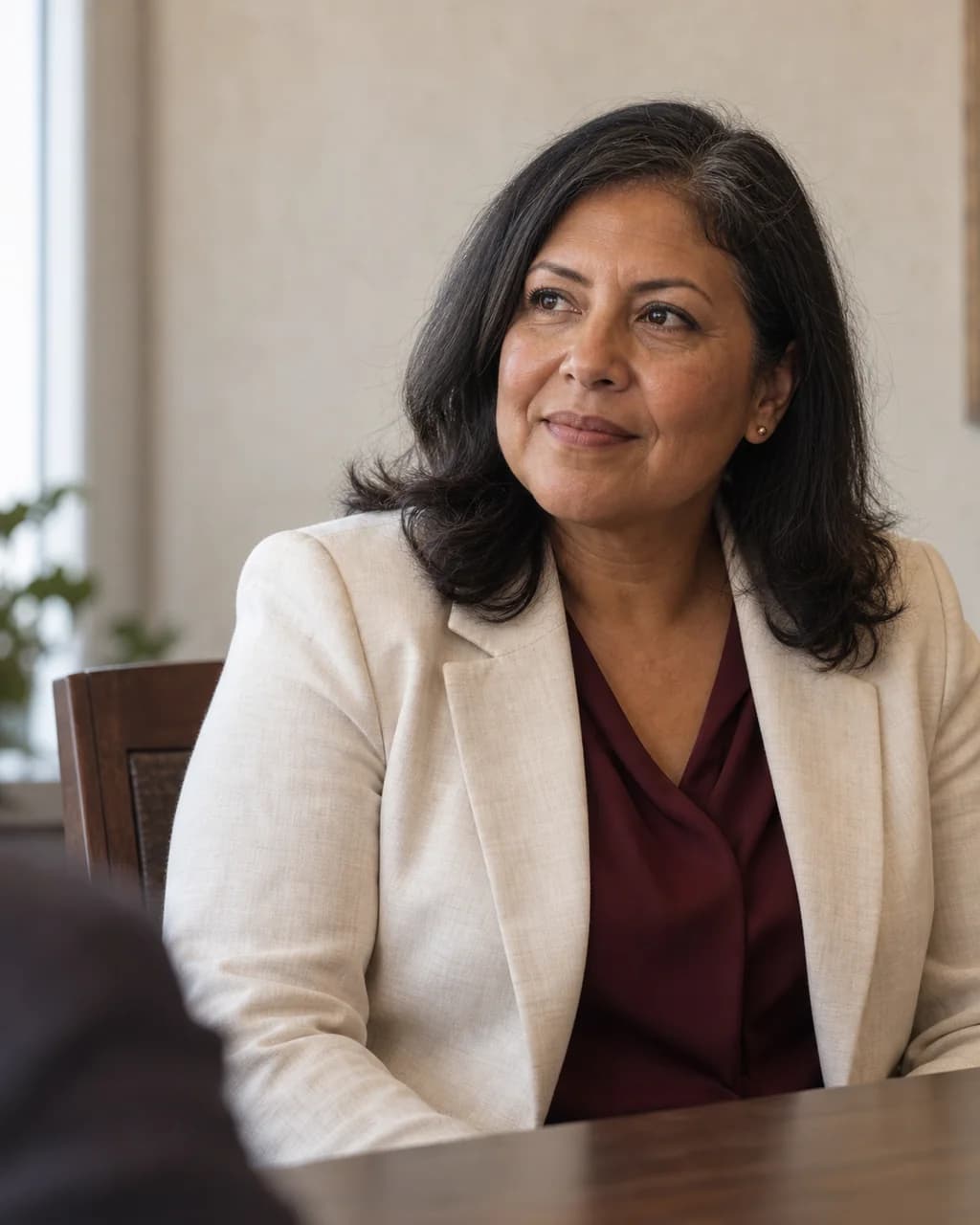 A board leader preparing for a meeting.